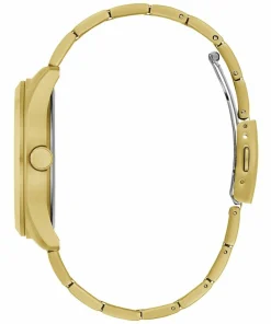 Guess Herren Multifunkion Armbanduhr ZEN gold, hellblau 42 mm GW0707G2