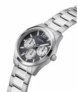 Guess Herren Multifunkion Armbanduhr ZEN silber, schwarz 42 mm GW0707G1