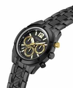 Guess Herren Multifunkion Armbanduhr RESISTANCE schwarz, gold 44 mm GW0714G4