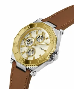 Guess Herren Multifunkion Armbanduhr PRIME braun, gold 46 mm GW0704G1