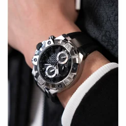 GUESS Herren Multifunktionsuhr IGNITE Schwarz Silber GW0802G1