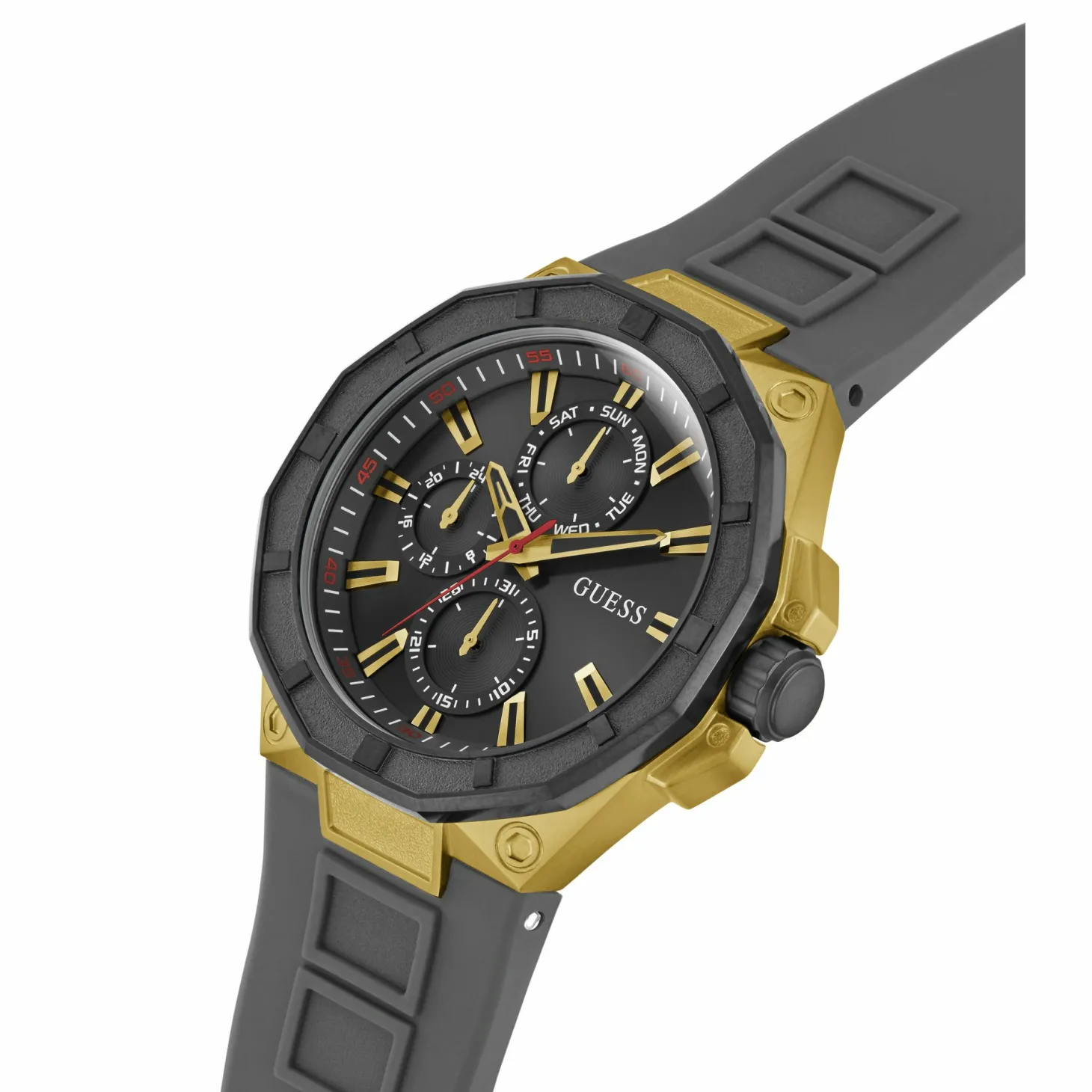 Guess Herren Multifunktionsuhr R2 Grau Gold GW0803G1