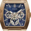 Guess Herren Uhr Edelstahl Amband Leder/silikon blau GW0202G4