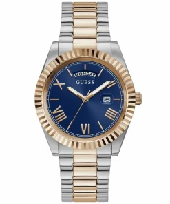 Guess Herrenuhr Connoisseur Edelstahl silber, roségold 42 mm GW0265G12