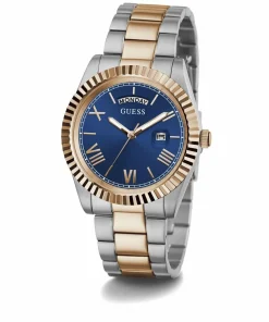 Guess Herrenuhr Connoisseur Edelstahl silber, roségold 42 mm GW0265G12