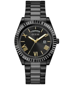 Guess Herrenuhr Connoisseur Edelstahl schwarz GW0265G4