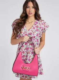 Guess Schultertasche Hobobag Hensely Fuchsia HWVS8113020