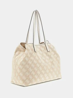 GUESS Shopper Damen Vikky 4G Logo Baumwolle Weiß HWAL9318290‑WLO