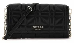 GUESS Umhängetasche Damen ASSIA Crossbody Flap Organizer Schwarz HWQG8499790‑BLA