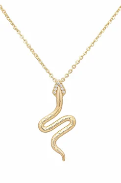 Halskette 925 Silber vergoldet AnhÀnger Schlange mit Zirkonia 41185078968414