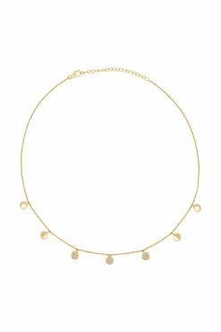 Halskette 925 Silber vergoldet Mondphasen Zirkonia 41185109966942