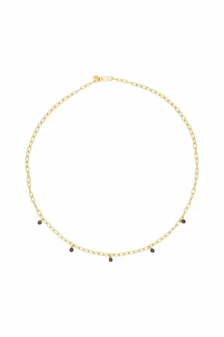 Halskette 925 Silber vergoldet Hämatit 41185001046110