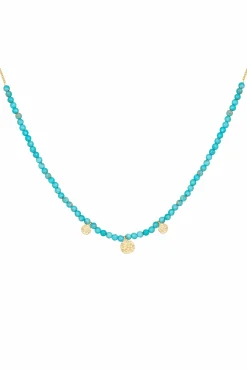 Halskette 925 Silber vergoldet tĂŒrkiser Howlith PlĂ€ttchen 41185023000670