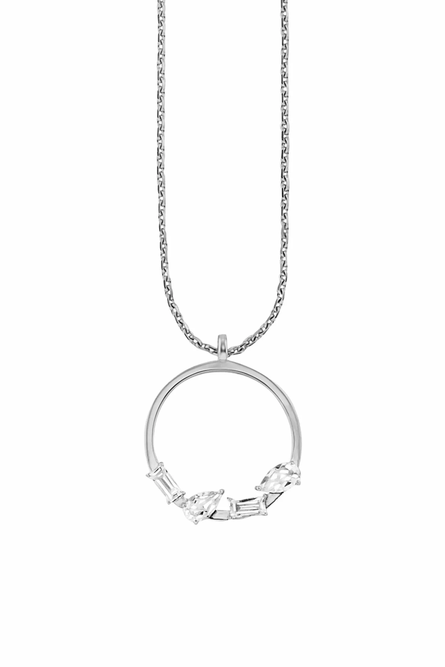 Halskette 925/- Sterling Silber rhodiniert Weißtopas 41178872315998