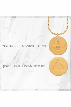 Halskette Element Erde 925/- Sterling Silber vergoldet Weißtopaz 41184642826334