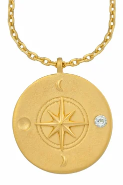 Halskette Element Wasser 925/- Sterling Silber vergoldet Weißtopaz 41184644104286