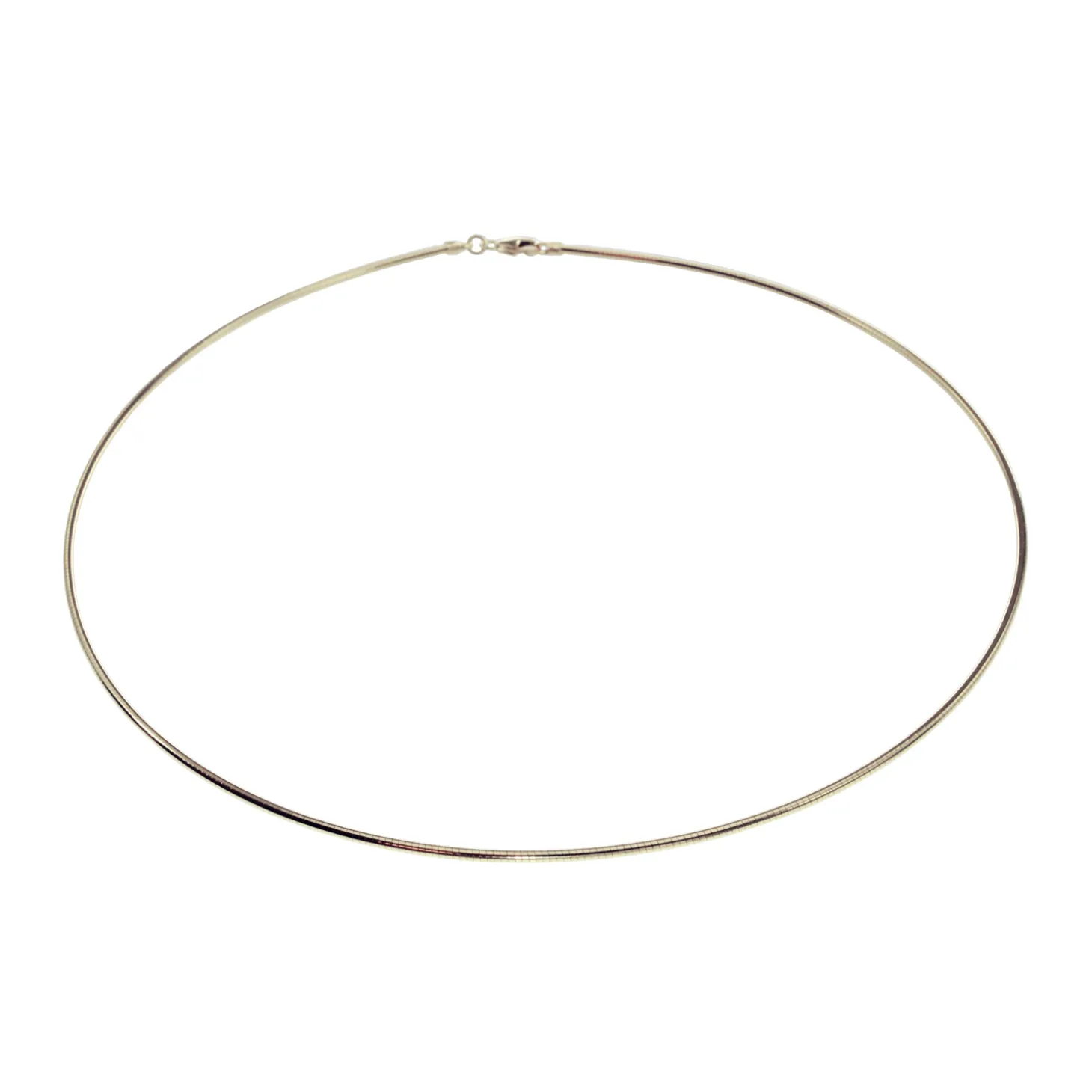 Halsreif Omega 1,2mm - 42cm - 585 Weißgold mit Schraubverschluss