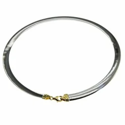 Halsreif Omega 8mm flach - 42cm - Wendeomega