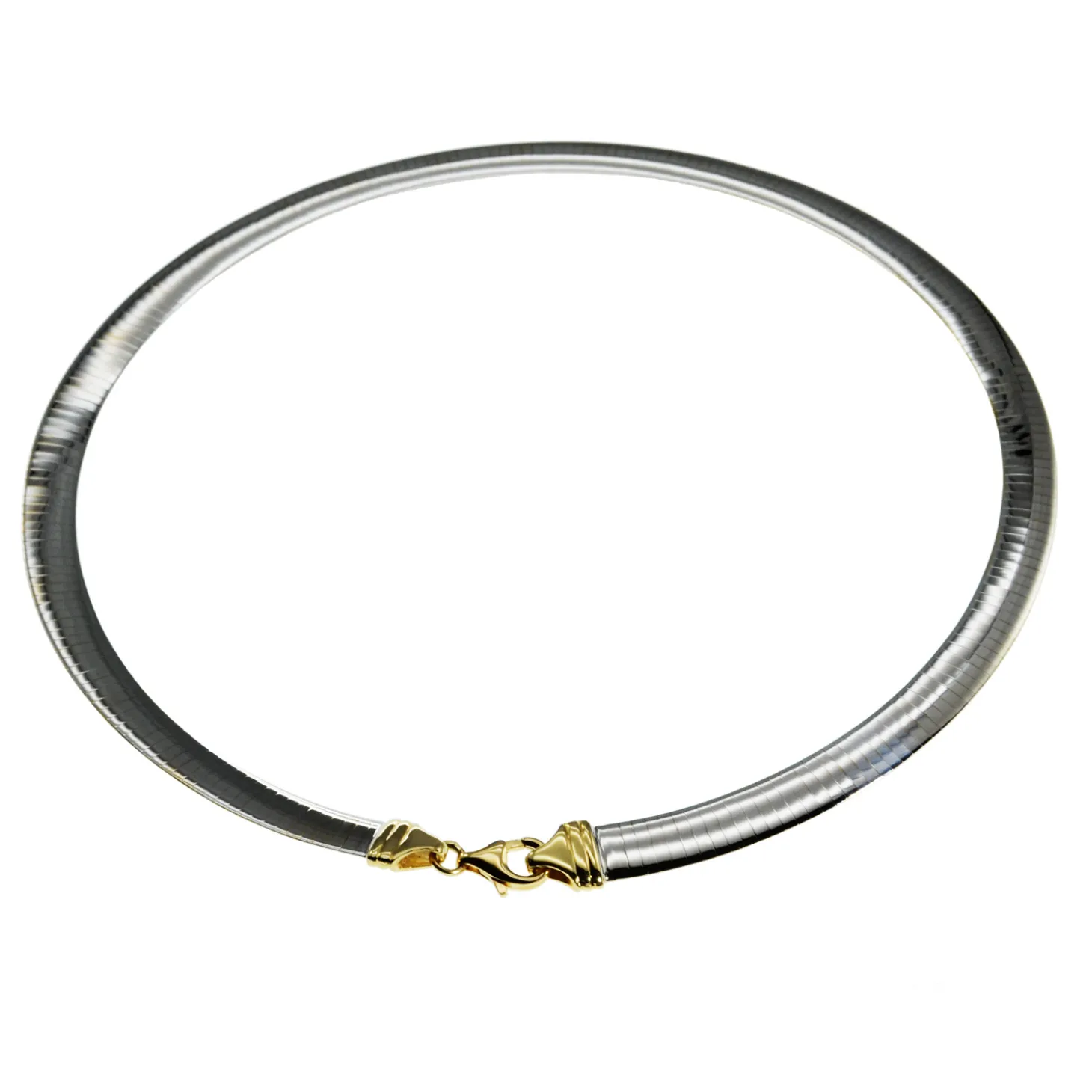 Halsreif Omega 8mm flach - 45cm - Wendeomega