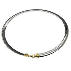 Halsreif Omega 8mm flach - 50cm - Wendeomega