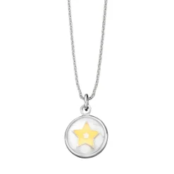 Herzengel Kinder Halskette mit runden Stern Anhänger 40cm Silber HEN-GLAS-03SHI
