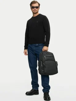 HUGO BOSS Herren Rucksack mit Logo und Zwei-Wege Reissverschluss Dunkelblau 50504306