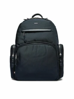 HUGO BOSS Herren Rucksack mit Logo und Zwei-Wege Reissverschluss Dunkelblau 50504306