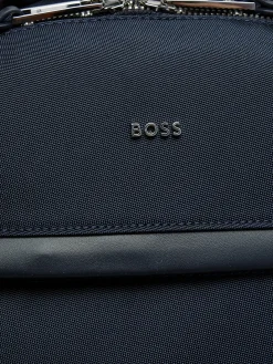 HUGO BOSS Herren Rucksack mit Logo und Zwei-Wege Reissverschluss Dunkelblau 50504306