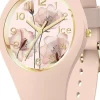 ICE flower Pink aquarel - Rosa Damenuhr mit Silikonarmband - 021735 (Small)