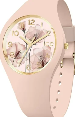 ICE flower Pink aquarel - Rosa Damenuhr mit Silikonarmband - 021735 (Small)