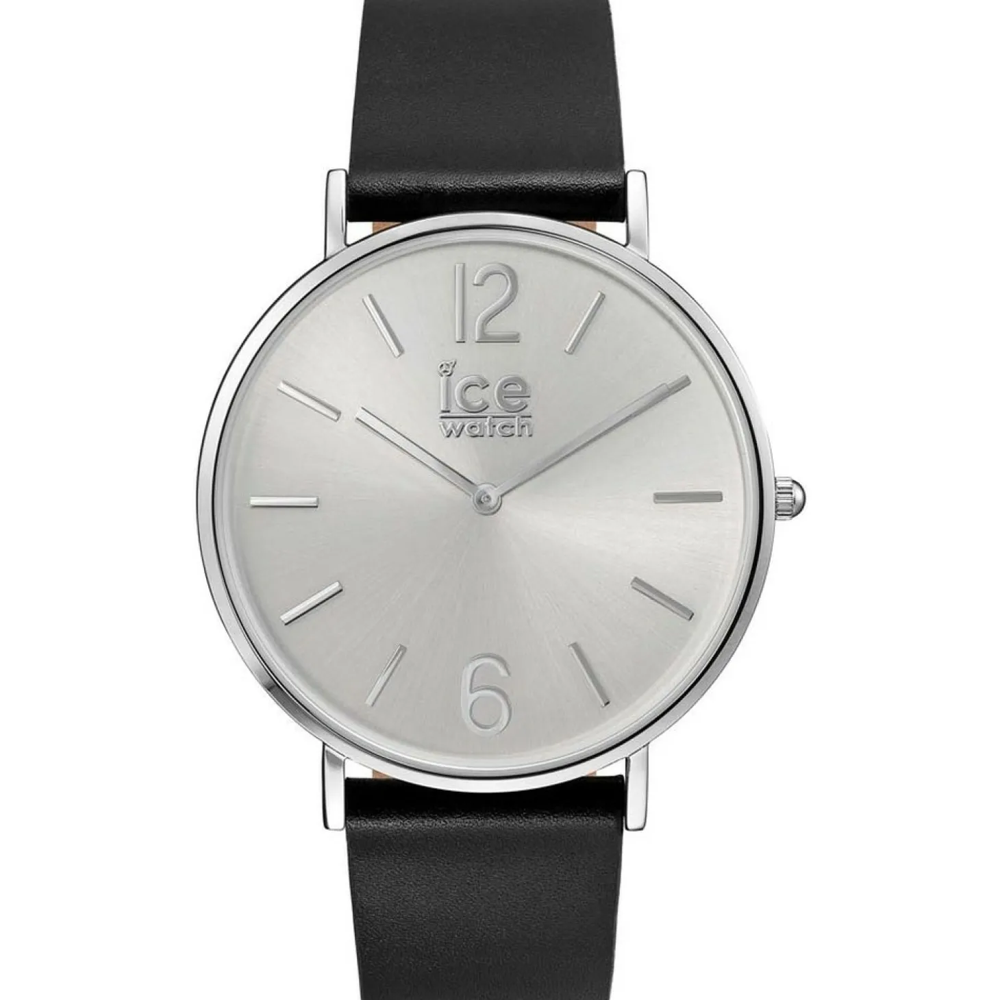 Ice-Watch - City Tanner Black Silver - Schwarz Herrenuhr mit Lederarmband - 001514 (Medium)