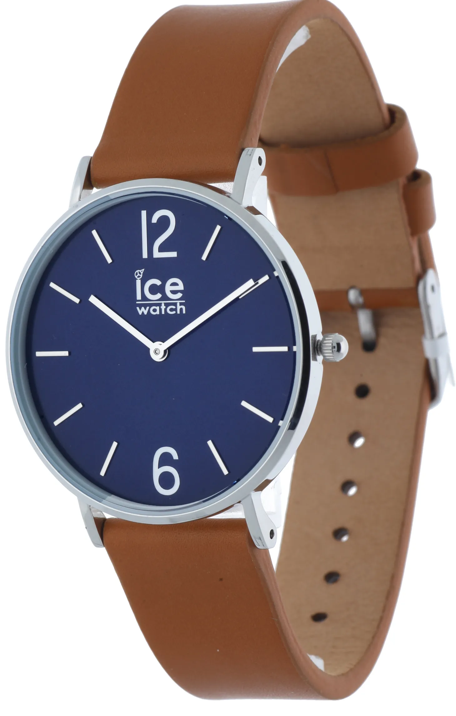 Ice-Watch - City Tanner Caramel Blue - Braun Unisex Uhr mit Lederarmband - 001508 (Small)