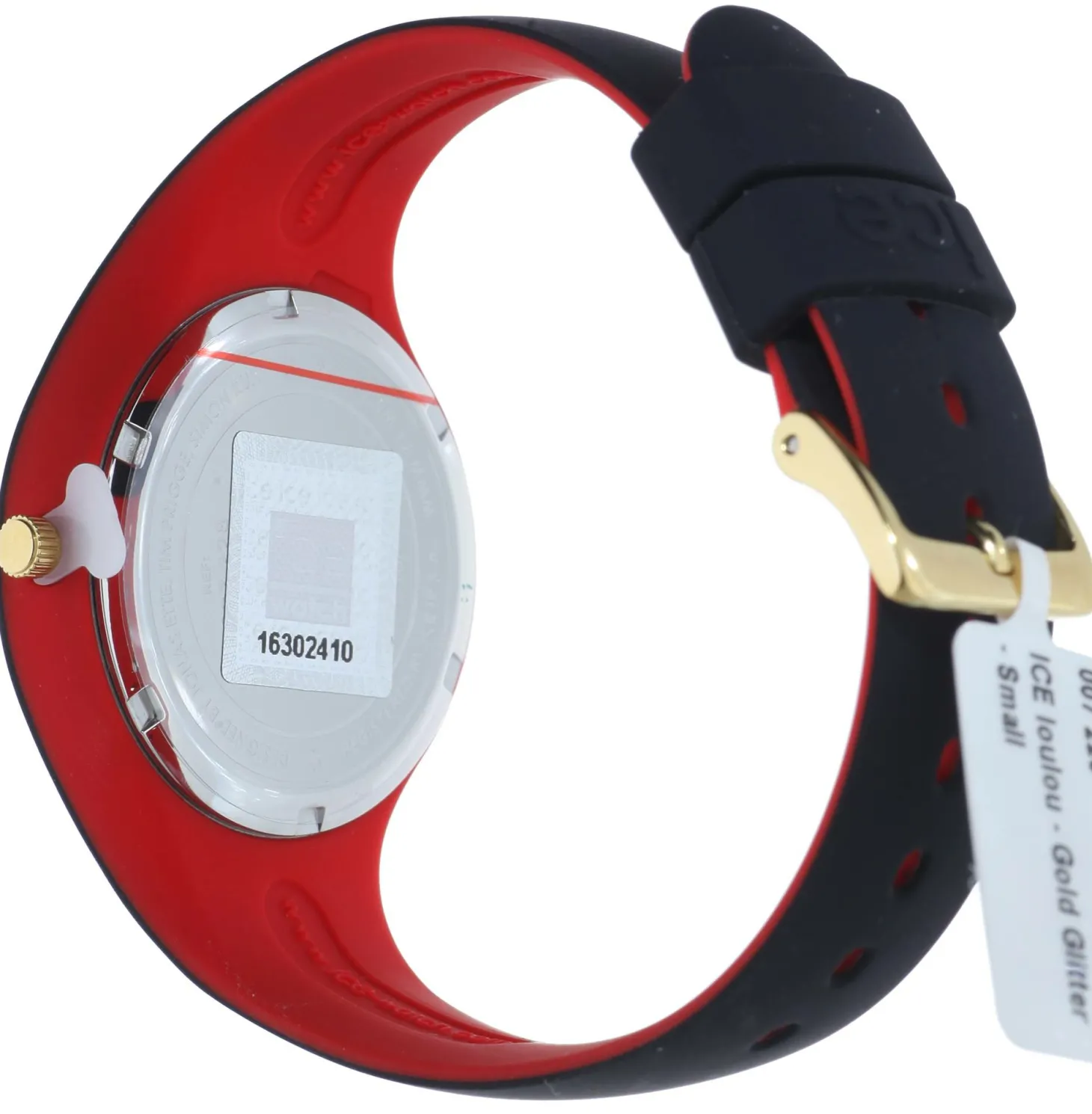 Ice-Watch - Ice Loulou Gold Glitter - Schwarz Damenuhr mit Silikonarmband - 007228 (Small)