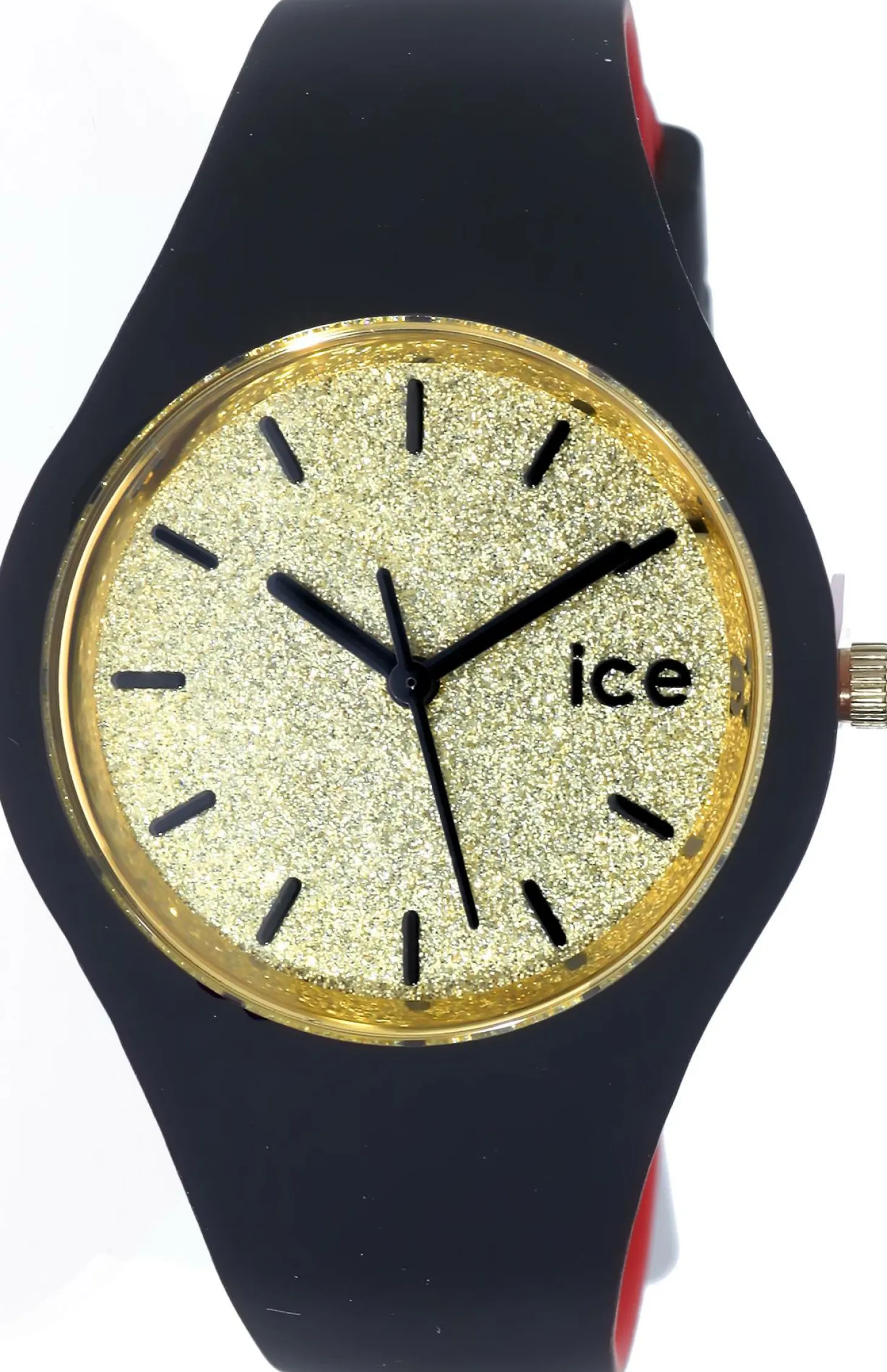 Ice-Watch - Ice Loulou Gold Glitter - Schwarz Damenuhr mit Silikonarmband - 007228 (Small)