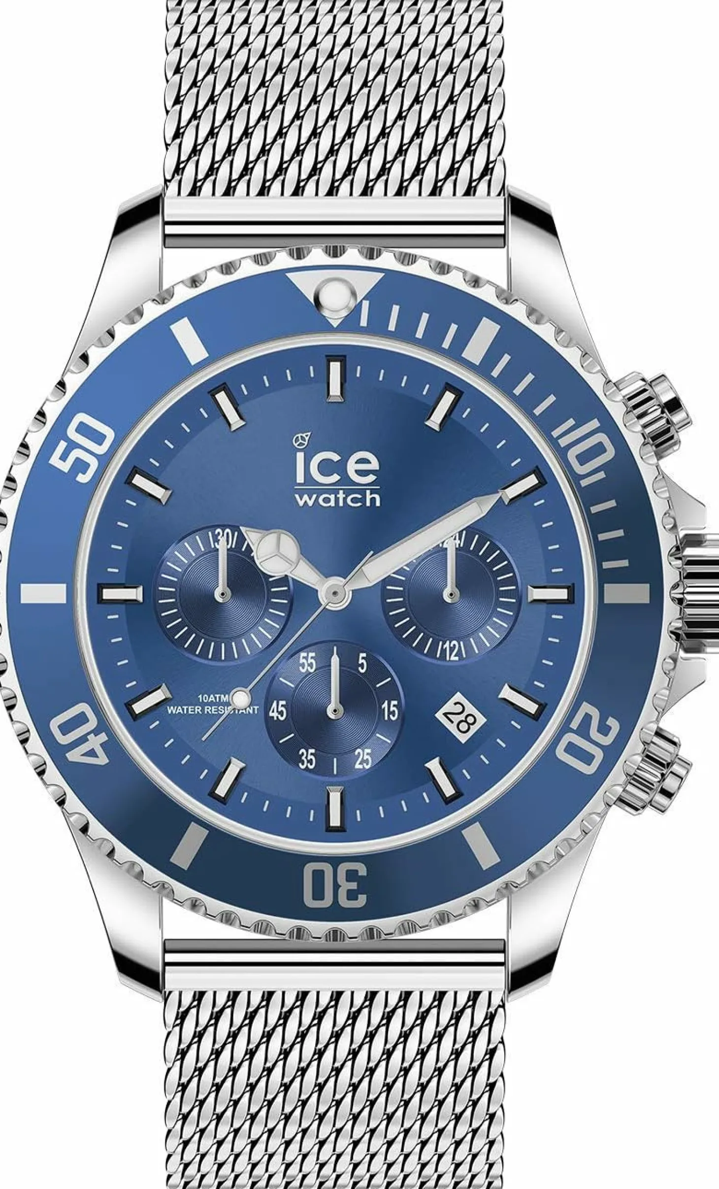 Ice-Watch - ICE steel Mesh blue Chrono - Blaue Herrenuhr mit Metallarmband - Chrono - 017668 (Large) …