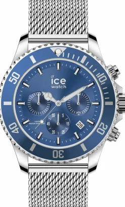 Ice-Watch - ICE steel Mesh blue Chrono - Blaue Herrenuhr mit Metallarmband - Chrono - 017668 (Large) …