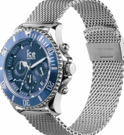 Ice-Watch - ICE steel Mesh blue Chrono - Blaue Herrenuhr mit Metallarmband - Chrono - 017668 (Large) …