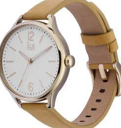 Ice-Watch - Ice Time Beige Champagne - Beige Damenuhr mit Lederarmband - 013073 (Small)