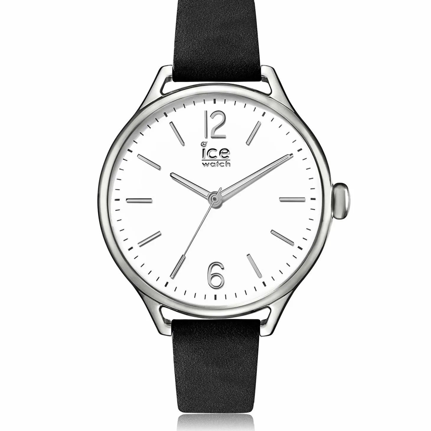 Ice-Watch - Ice Time Black Silver - Schwarz Damenuhr mit Lederarmband - 013066 (Small)