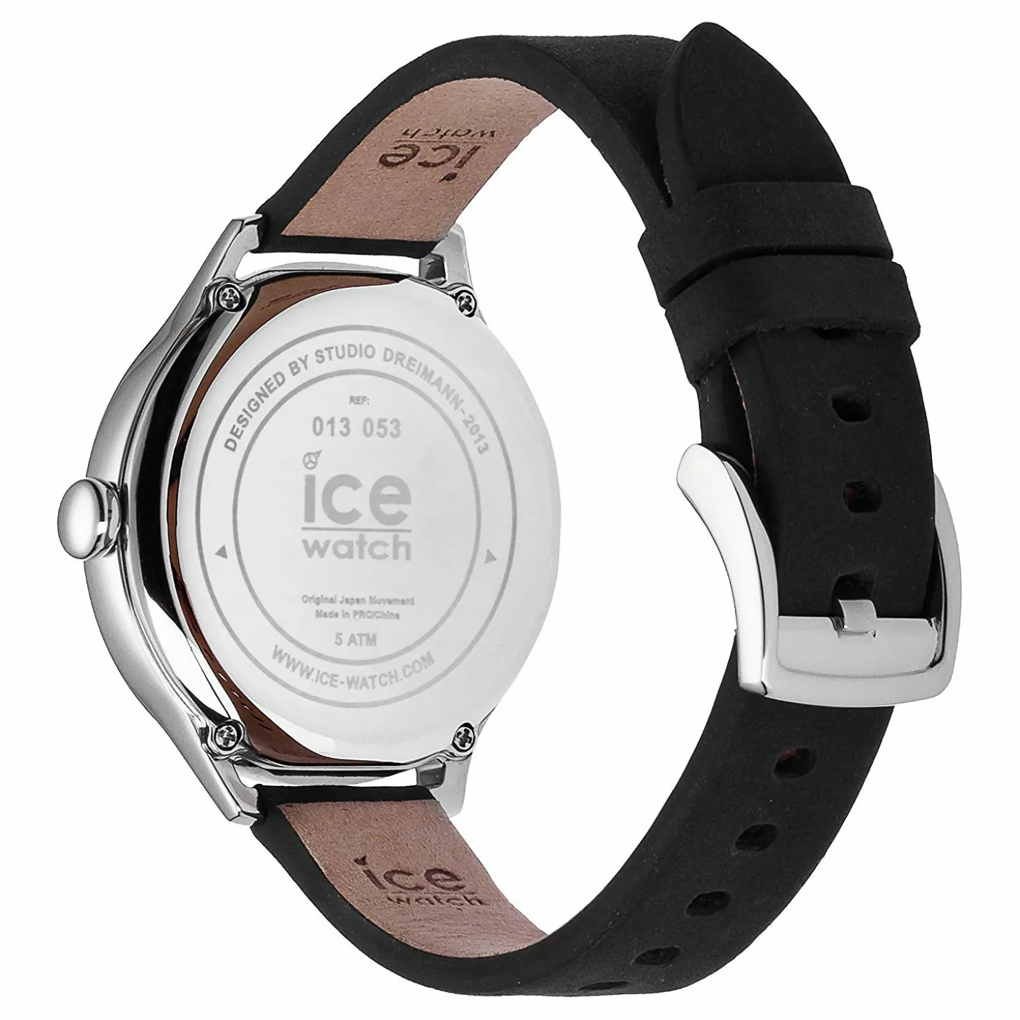 Ice-Watch - Ice Time Black Silver - Schwarz Damenuhr mit Lederarmband - 013066 (Small)