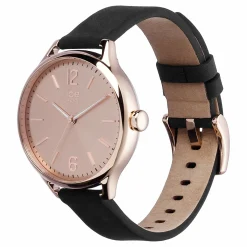 Ice-Watch - Ice Time Black Rose-Gold - Schwarz Damenuhr mit Lederarmband - 013052 (Medium)