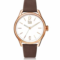Ice-Watch - Ice Time Brown Rose-Gold - Braun Damenuhr mit Lederarmband - 013067 (Small)