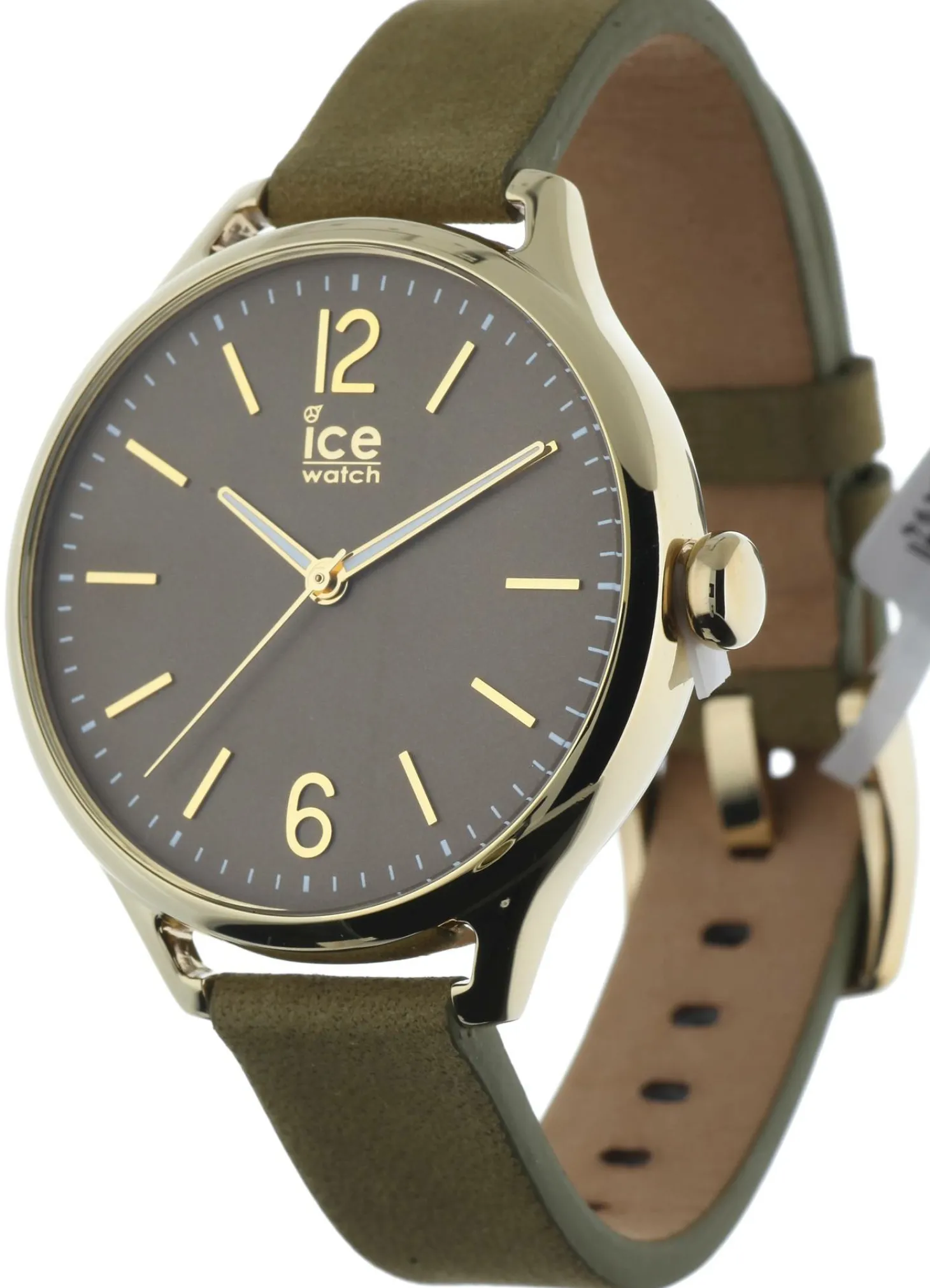 Ice-Watch - Ice Time Khaki - Grün Damenuhr mit Lederarmband - 013056 (Medium)