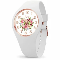Ice-Watch Analoguhr Damen ICE Flower White bouquet weiß roségold 021742