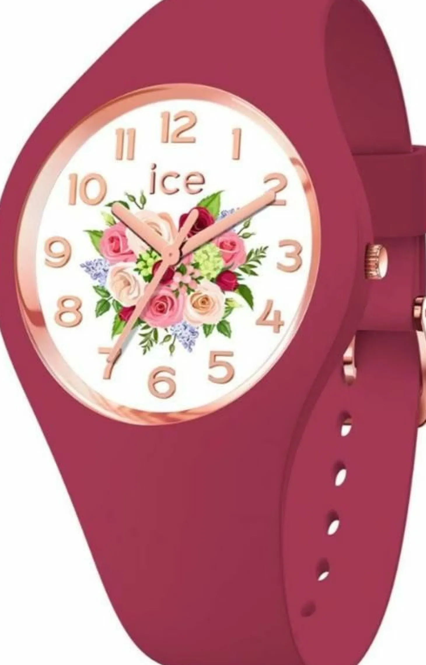 Ice-Watch Armbanduhr Damen ICE Flower Anemone bouquet Small bordeaux weiß 021736