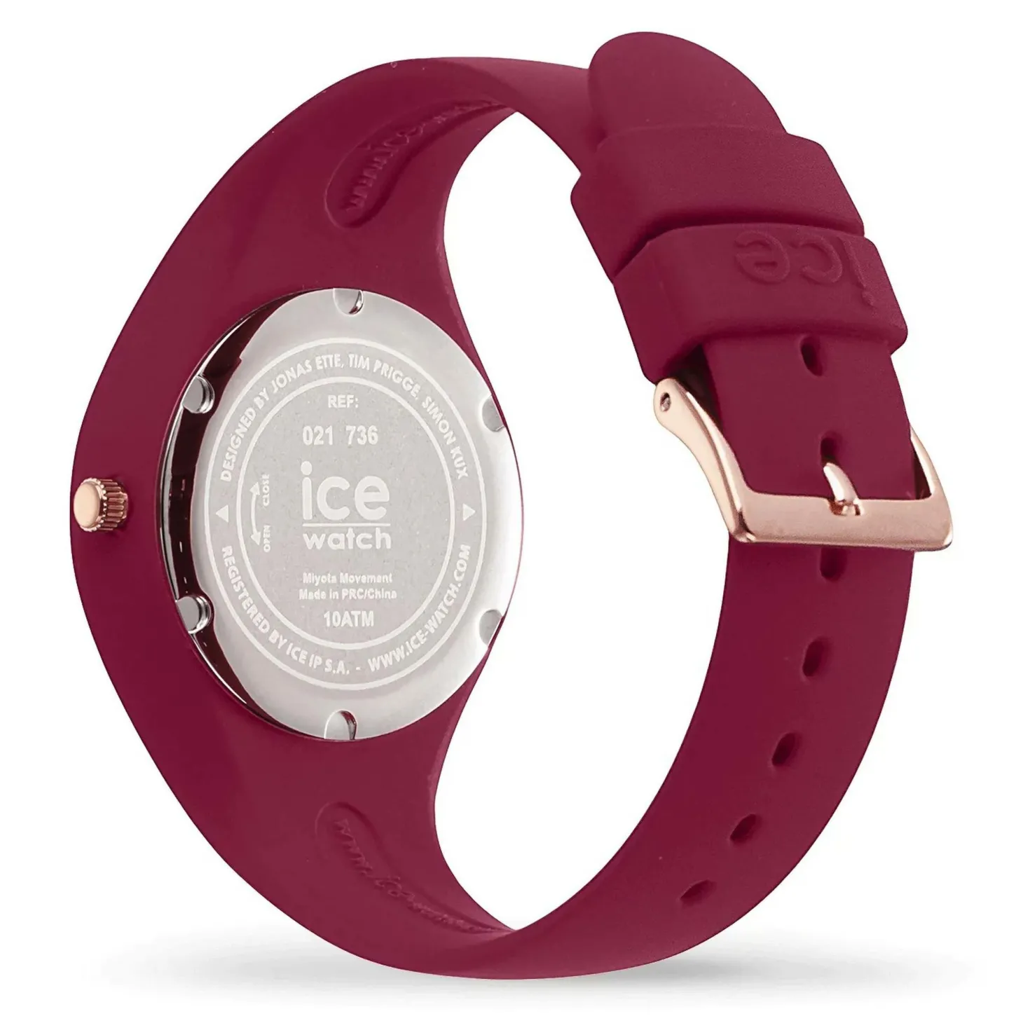 Ice-Watch Armbanduhr Damen ICE Flower Anemone bouquet Small bordeaux weiß 021736