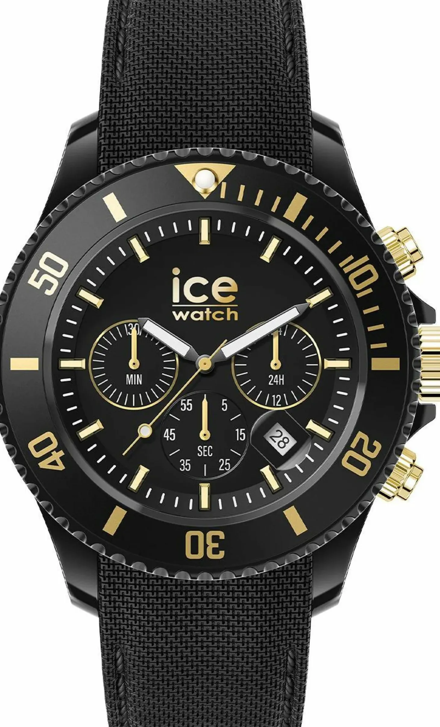 Ice-Watch Chronograph Herrenuhr ICE chrono Black gold Medium schwarz gold 021602