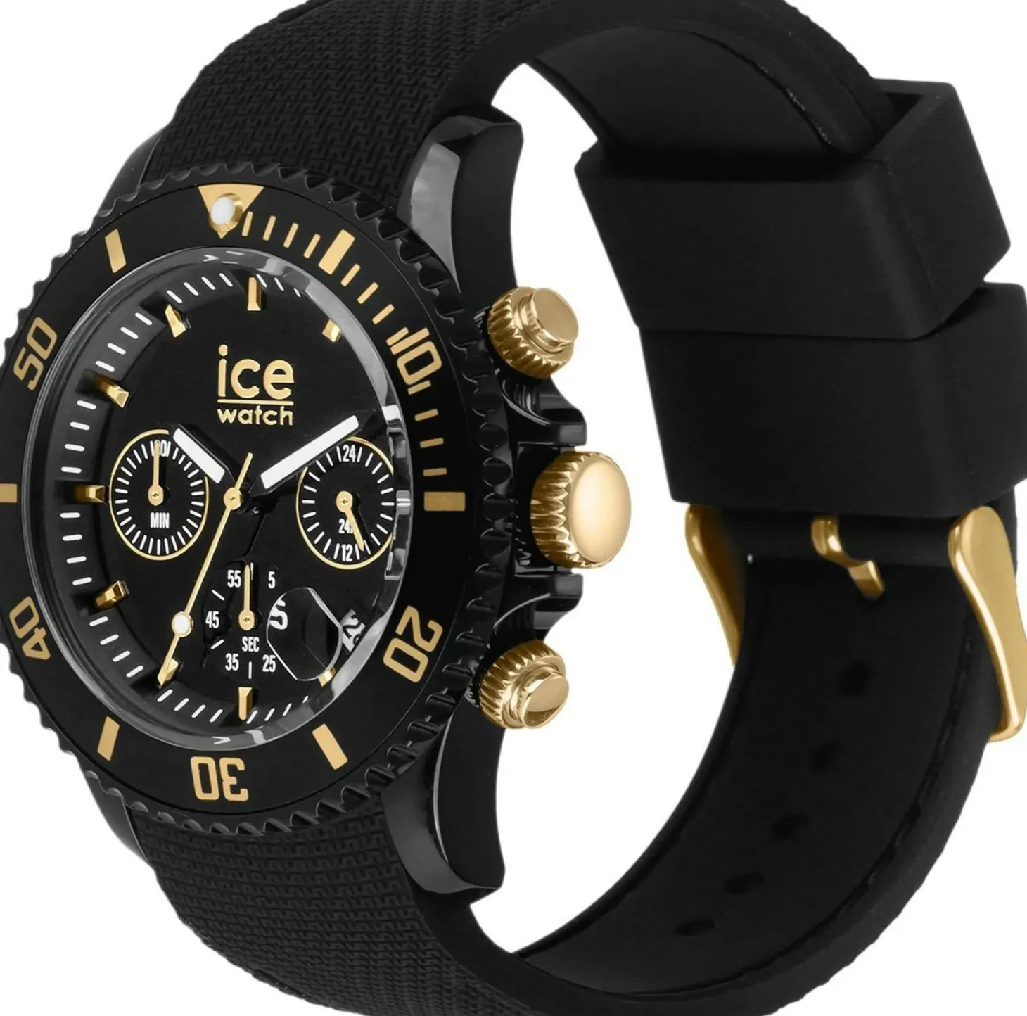 Ice-Watch Chronograph Herrenuhr ICE chrono Black gold Medium schwarz gold 021602