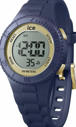 Ice-Watch Digitaluhr Damen ICE digit Dark blue gold Small dunkelblau gold 021618