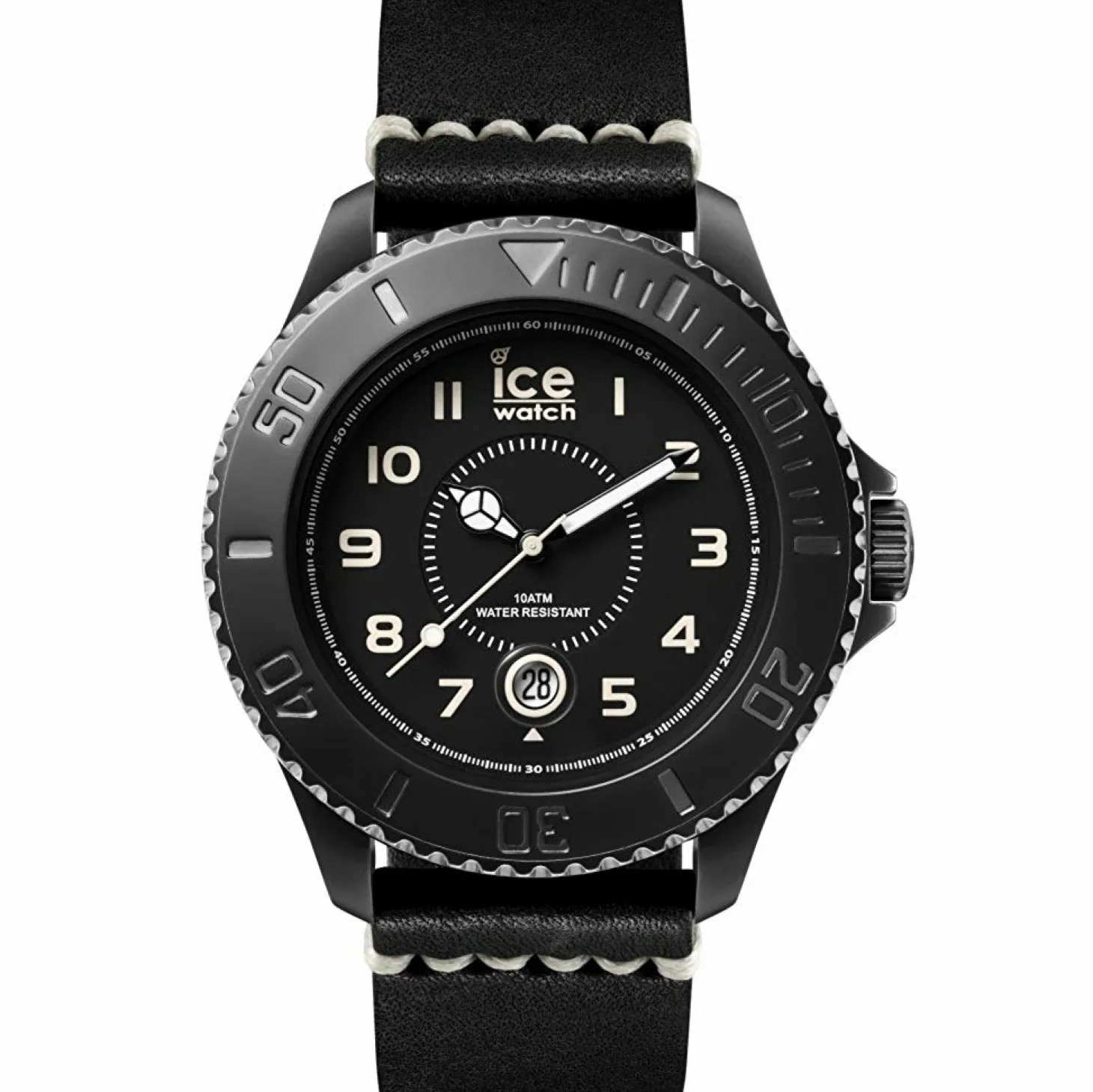 Ice-Watch Herren-Armbanduhr Analog Quarz Leder HE.BK.BM.B.L.14 - 001198 ICE / HERITAGE / BLACK / LARGE 3H